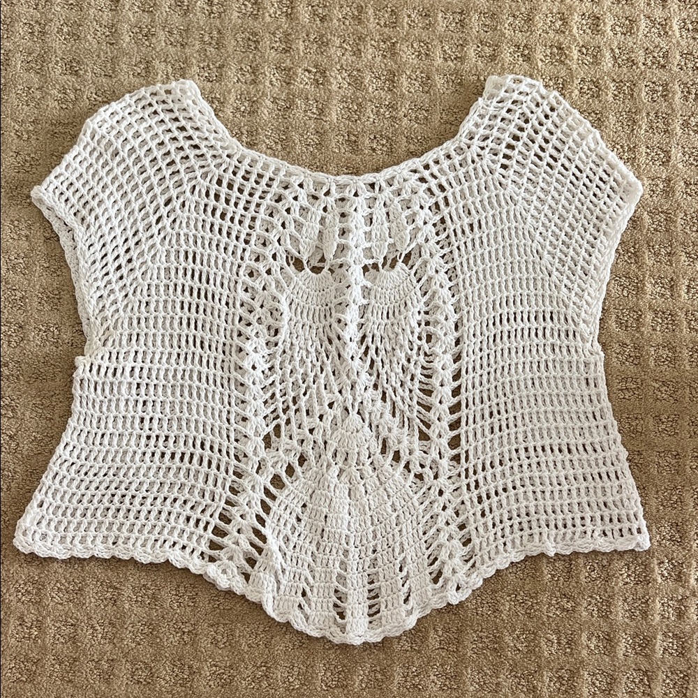 White Crochet Top